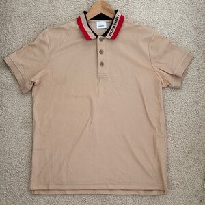 Burberry Beige Polo with Red and Black Trim